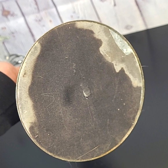 Vintage MCM Hand Blown Glass Art Nouveau Style Lily Orchid Vase Patina Silver - Picture 15 of 17